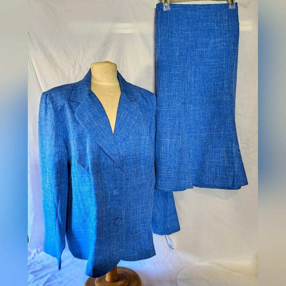 Blue Linen Suit Made In USA